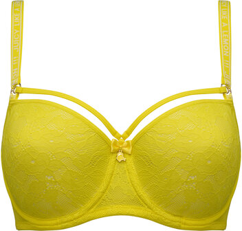 Space Oddysey balcony-wired padded citrus yellow lace 366701