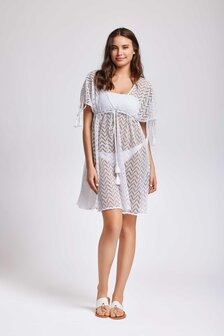 Basic-Molly net kaftan IC24-009-WHI