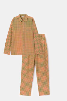 242-11-MWA-W/937 Jongens-Heren Pyjama,groen met beige ruit