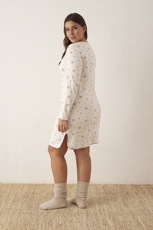 Nightdress long sleeve Off White W24-N18581-903 OFFWHI