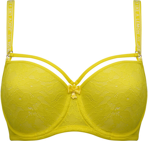 Space Oddysey balcony-wired padded citrus yellow lace 366701